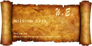 Wolfram Erik névjegykártya